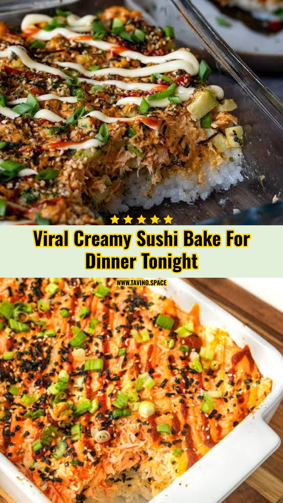 Easy Creamy Sushi Bake Recipe