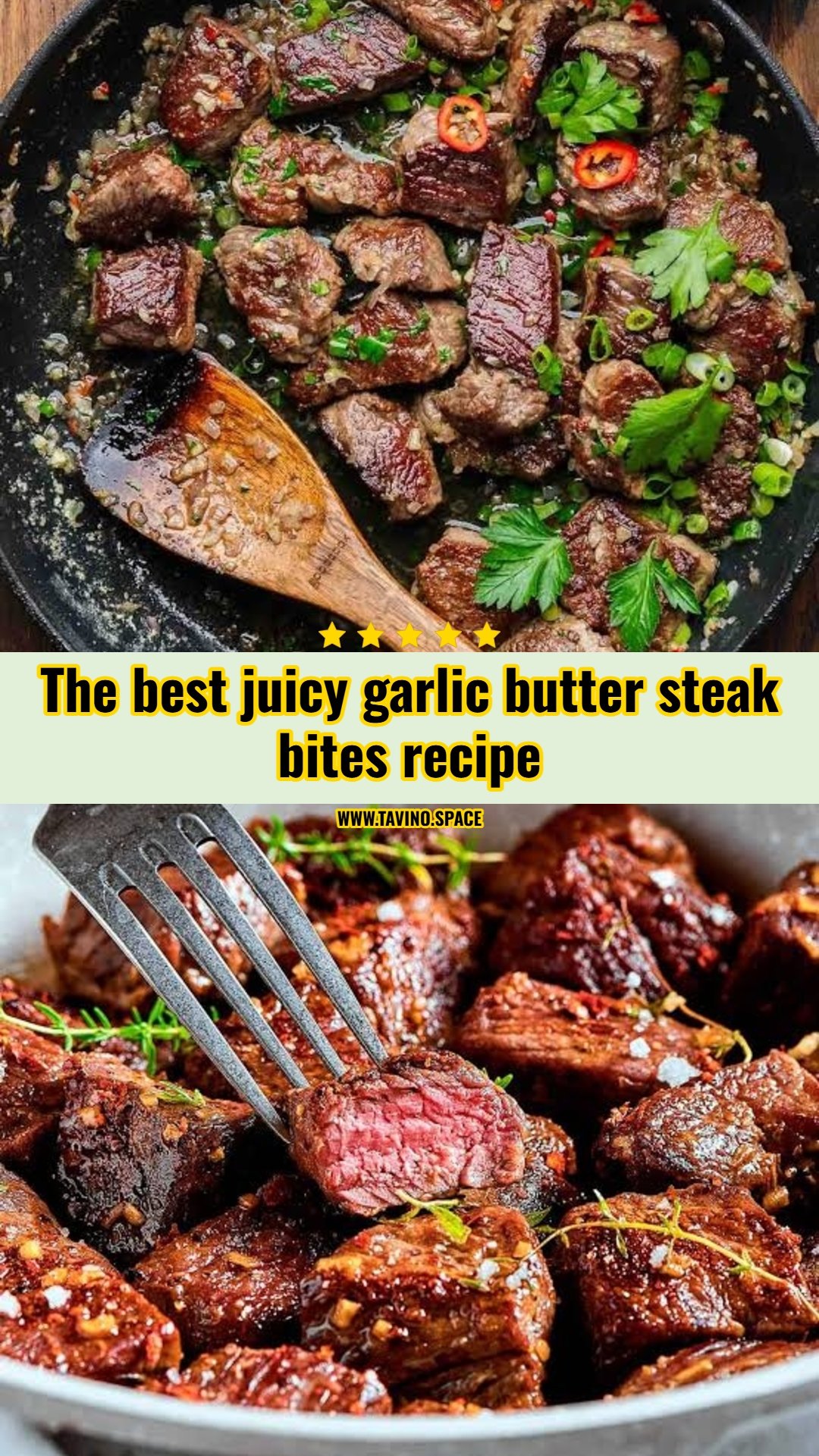 Easy garlic butter steak bites in ten minutes