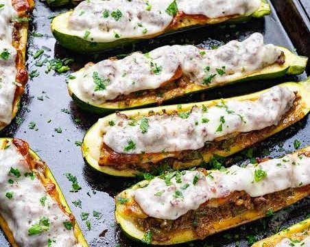 Philly cheesesteak zucchini boats recipe you will love top view
