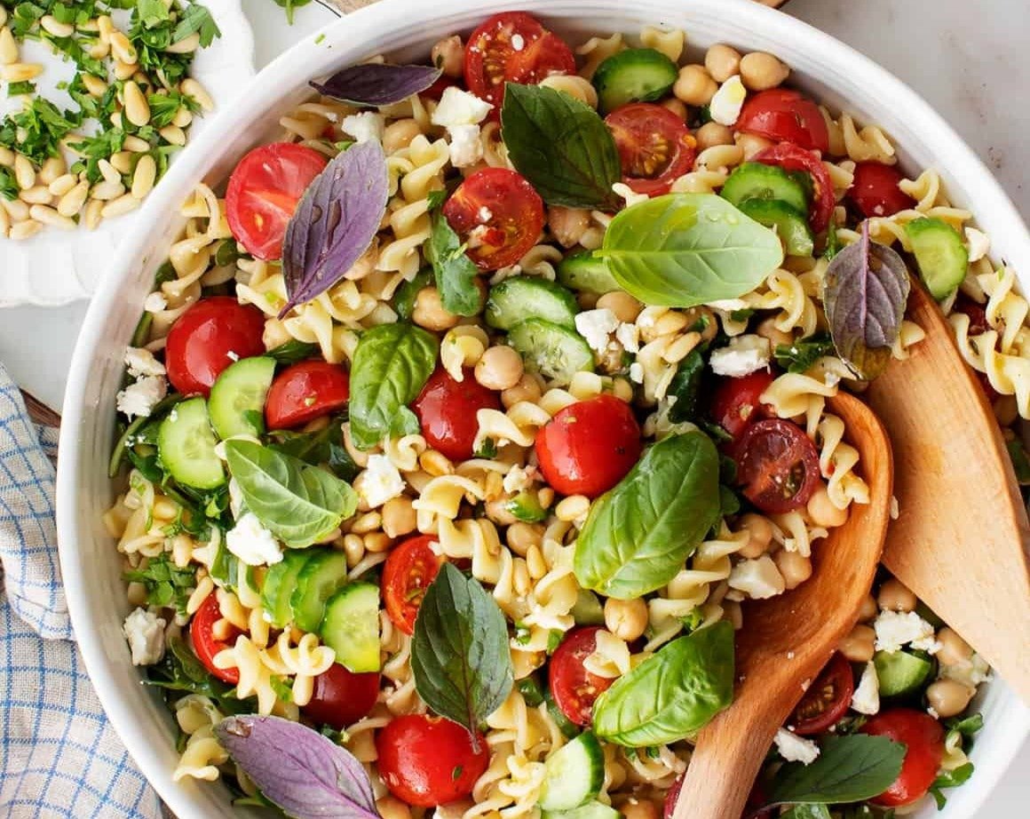 The Ultimate Crowd Pleasing Pasta Salad top view