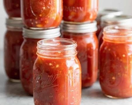 Best canned salsa recipe with fresh tomatoes top view
