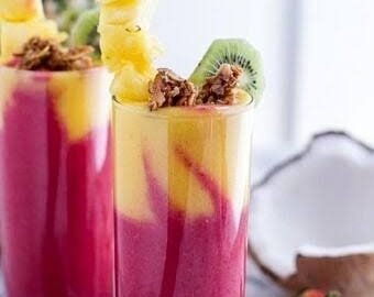 Easy Back to School Breakfast Fruit Smoothie top view