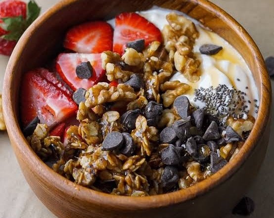Easy homemade granola recipe for your next yogurt bowl suggested serving