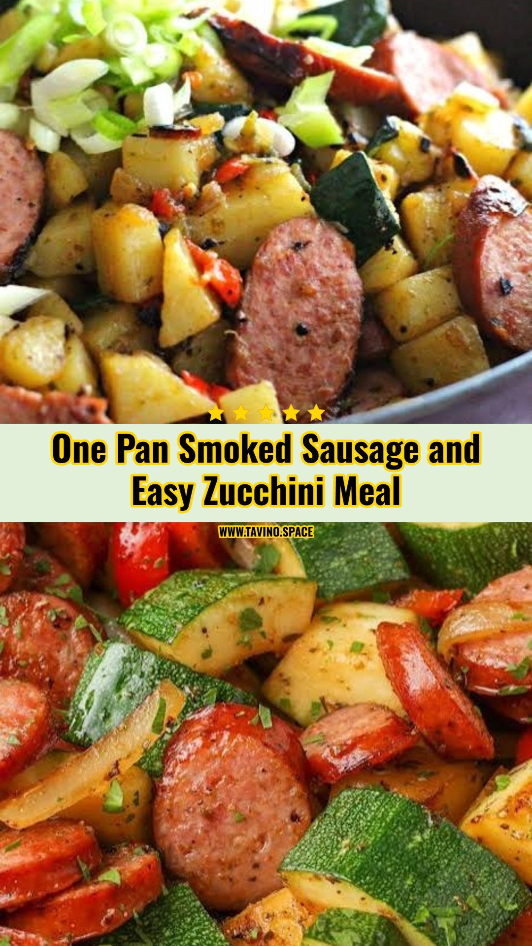 Easy Zucchini and Smoked Sausage Skillet Dinner