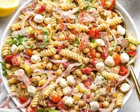 Viral Italian Grinder Pasta Salad Recipe top view