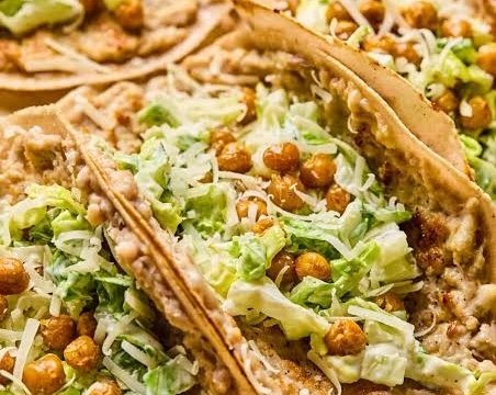 15 Minute Crispy Smash Chicken Caesar Tacos suggested serving