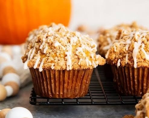 Best Brown Butter Pumpkin Spice Streusel Muffins top view