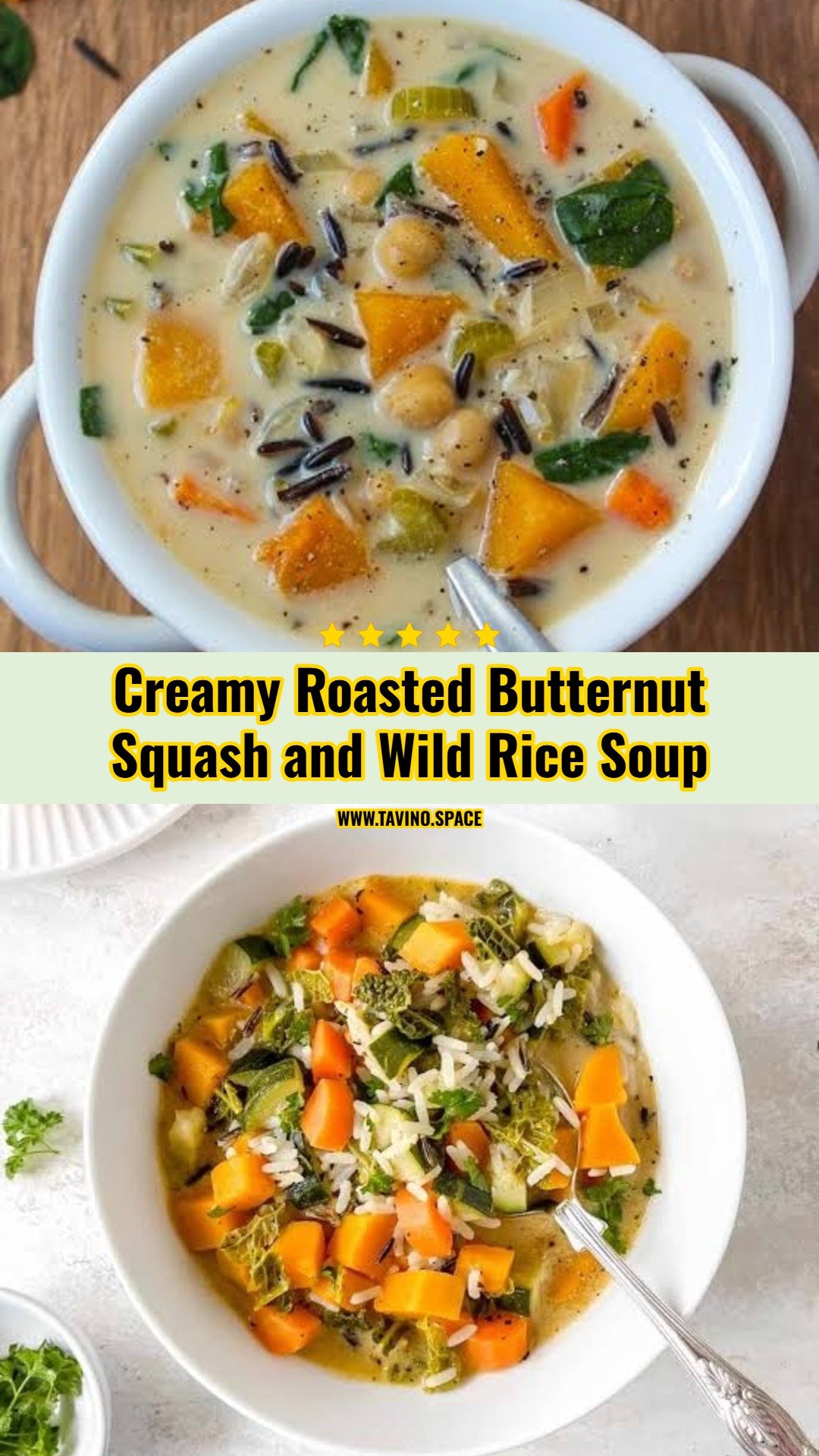 Cozy One Pot Butternut Squash and Wild Rice Soup
