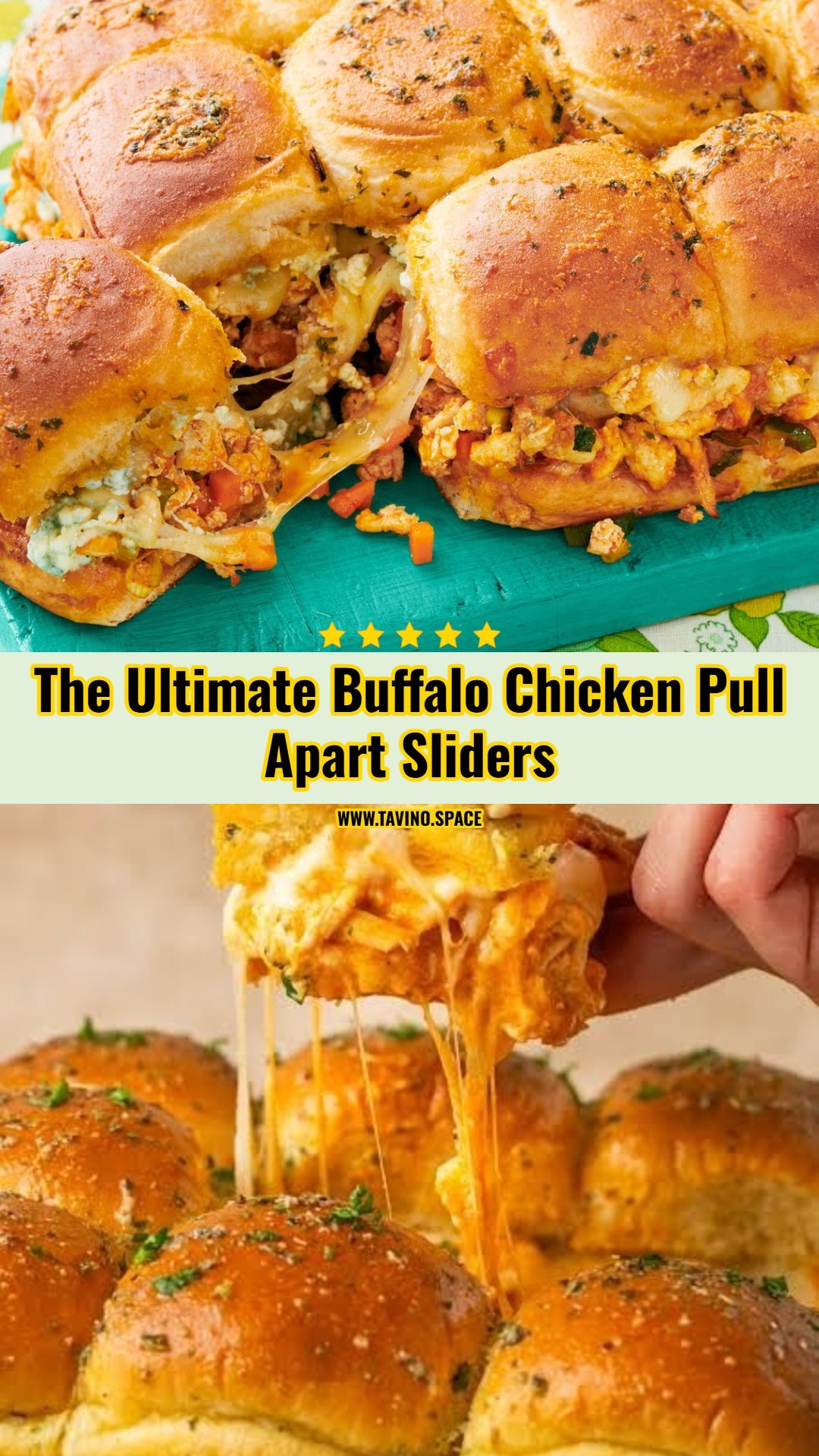 Easy Garlic Butter Buffalo Chicken Pull Apart Sliders