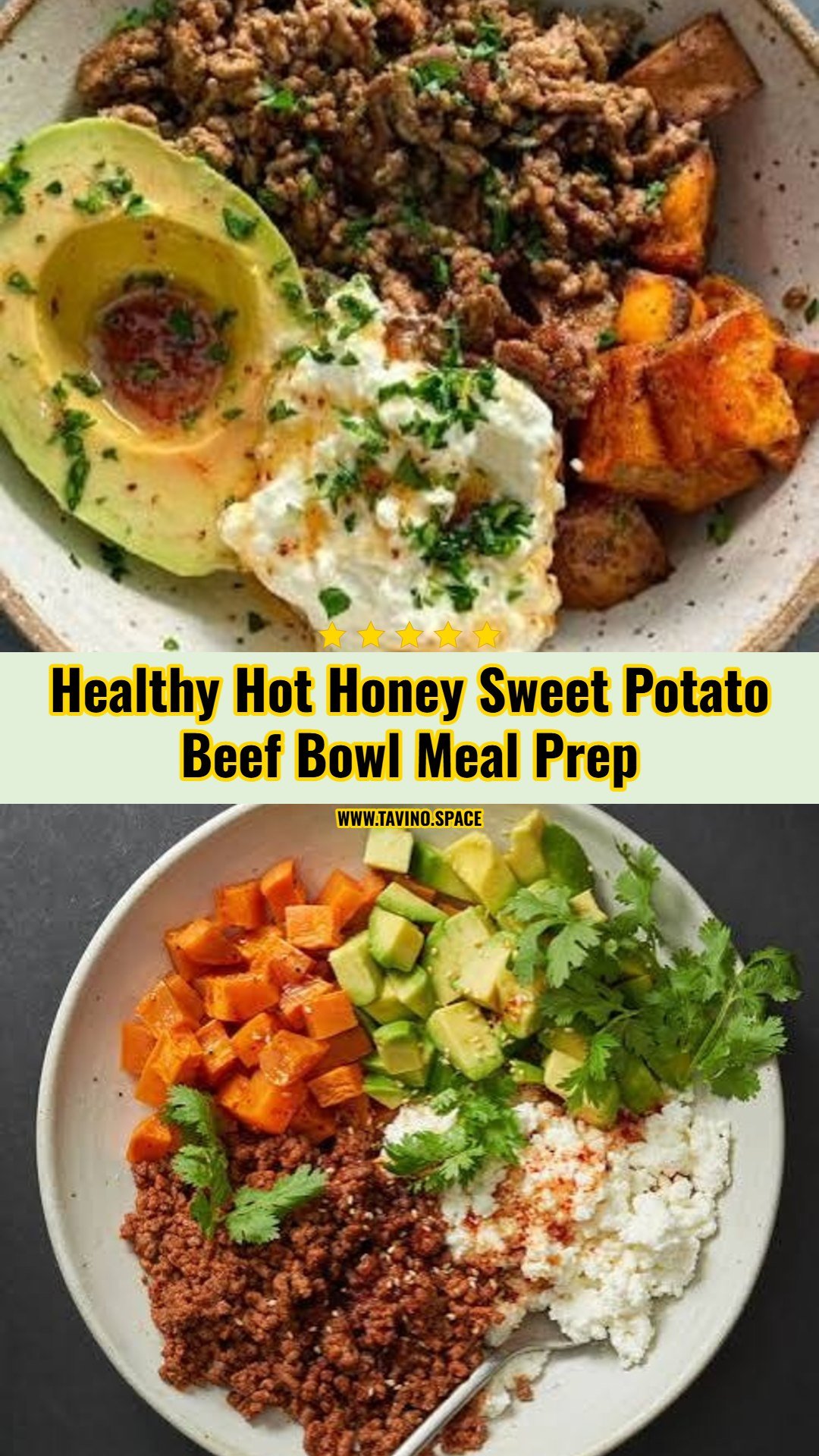 Easy Hot Honey Sweet Potato Beef Bowl Dinner
