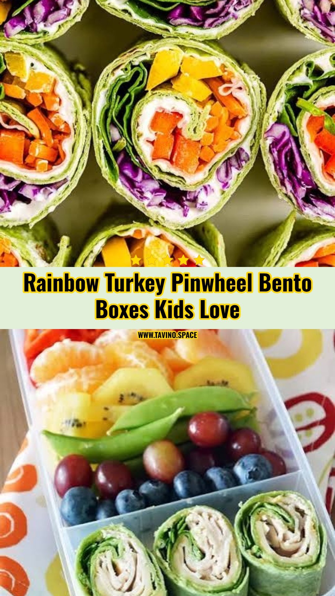 Easy Rainbow Turkey Pinwheel Bento Boxes