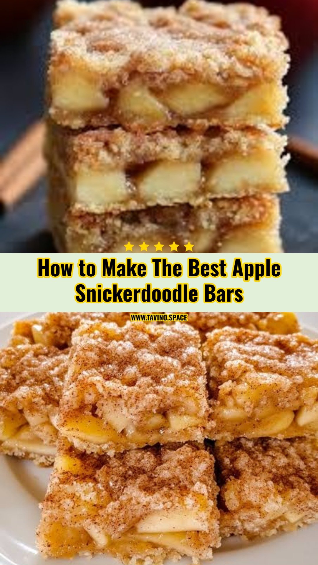 Soft and Chewy Apple Snickerdoodle Bars for Fall
