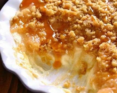 The Best Caramel Apple Cheesecake Dip Recipe Ever top view