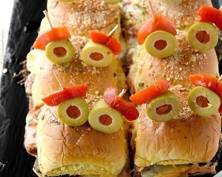 The Best Halloween Meatball Sliders Recipe Ever top view