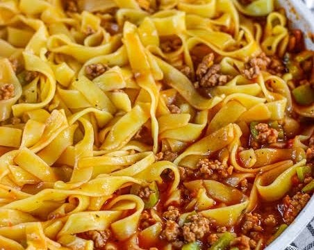 The Best Italian Drunken Noodles Recipe top view