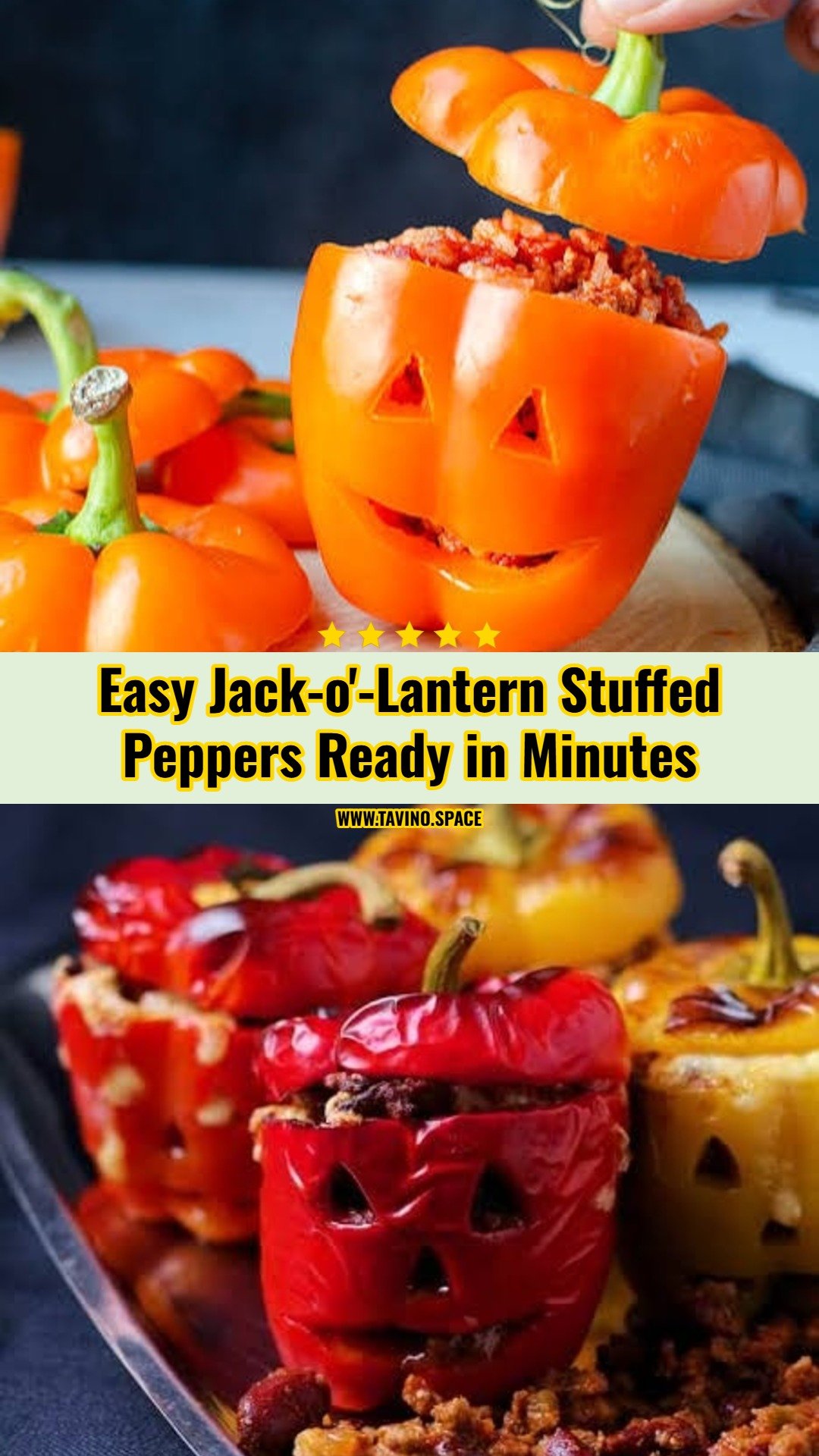 The Best Jack-o'-Lantern Stuffed Peppers Recipe Ever