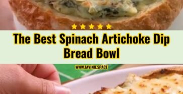 Ultimate Game Day Spinach Artichoke Dip Bread Bowl