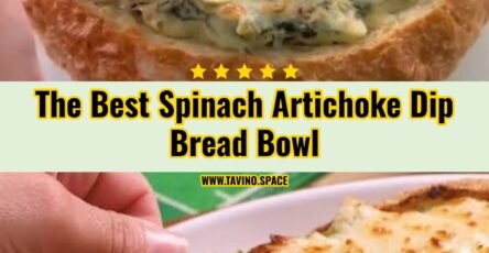 Ultimate Game Day Spinach Artichoke Dip Bread Bowl