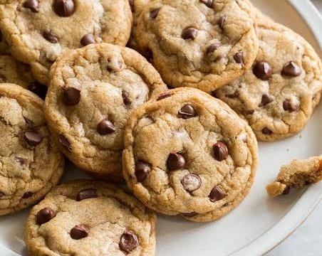 Viral Bakery Style Brown Butter Chocolate Chip Cookies top view