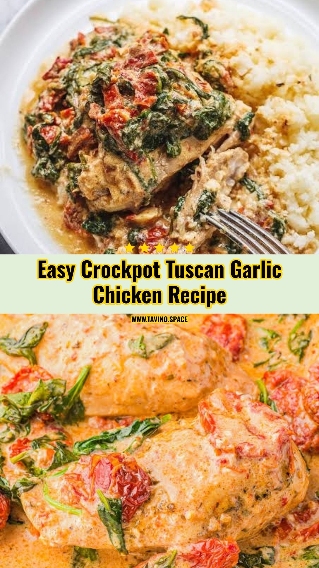 Viral Creamy Tuscan Garlic Crockpot Chicken