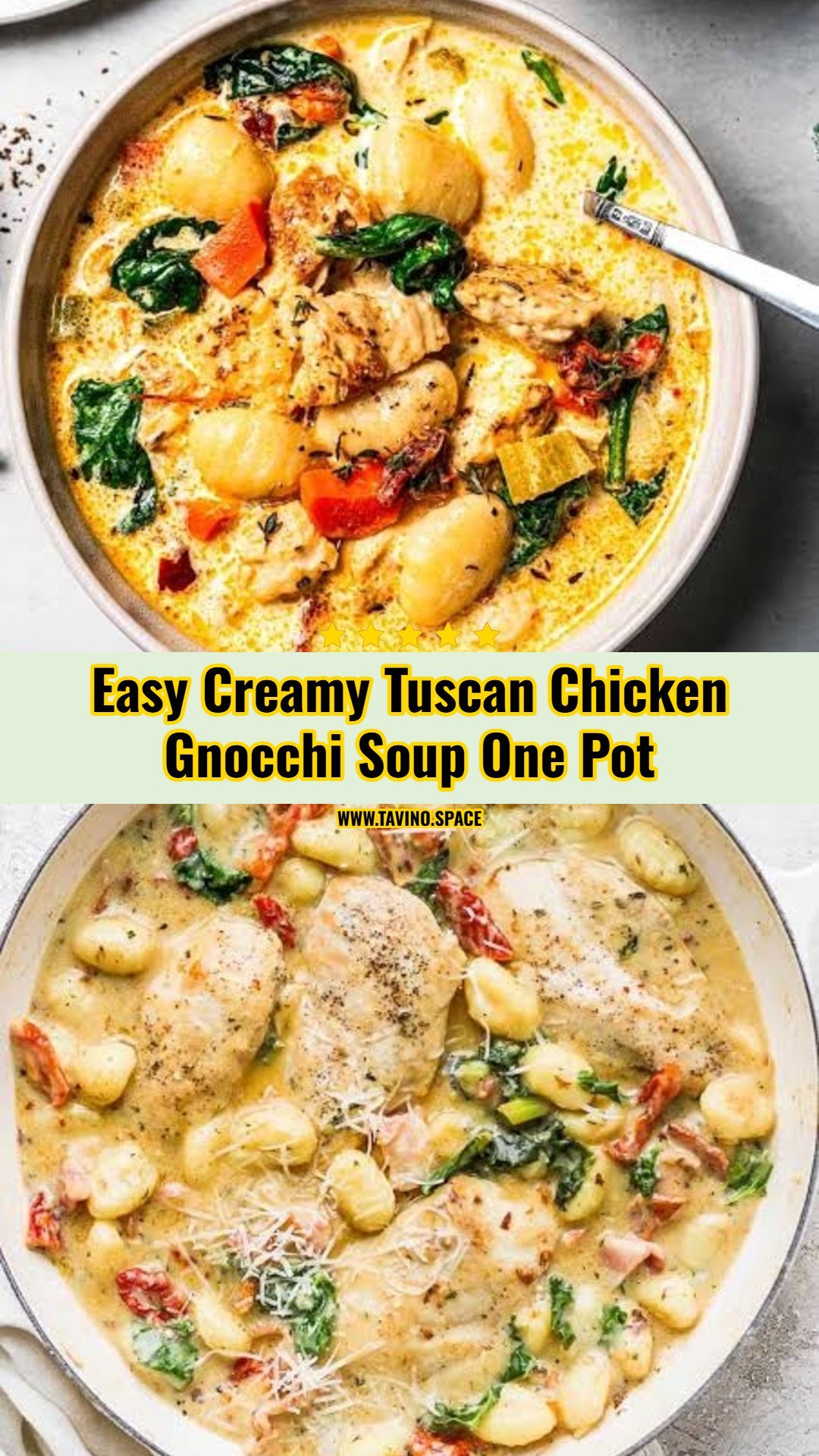 Viral One Pot Creamy Tuscan Chicken Gnocchi Soup
